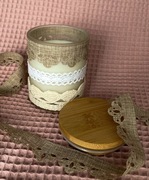 Dekorowana świeca handmade o zapachu słodkiej trufli – 100% wosk sojowy