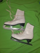 Łyżwy figurowe ze skóry z lat 60-tych