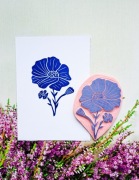 Stempel kwiat mak dzieci ręcznie wycinany do papieru drewna tkanin ścian