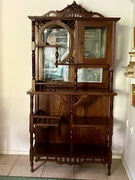 Szafka-regał w stylu orientalnym, drewno, lustra