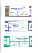 Banderole do banknotów - różne banki