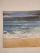 Obraz akrylowy morski pejzaż ręcznie malowany 50x50cm