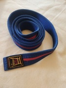 Pas granatowy z czerwoną linią, do kimona