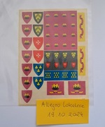 Unikat!!! LEGO 375 (6075) Żółty zamek ARKUSZ NAKLEJEK – NOWY!