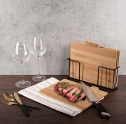 Deska do krojenia do kuchni drewniana drewno 4 szt. + GRATISY