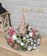 Stroik świąteczny na talerzu, choinka 