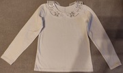 Bluzka biała z koronkowym kołnierzykiem r.~ 7 lat.