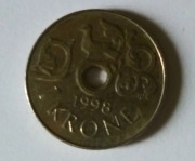 1 korona norweska NOK 1998 obiegowa