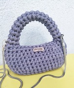 Szara torba koszykowa na łańcuszku, ręcznie robiona