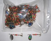 Błystki obrotówki po złotówie - komplet 30szt.