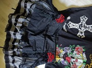 EMO GOTHIC PUNK 36/MR CZARNY SPÓDNICE T-SHIRT GORSET CZARNY  ZESTAW