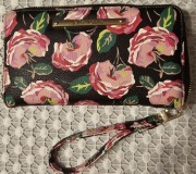 Betsey Johnson Duży Portfel Kwiaty Czarny