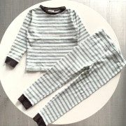 H&M Ciepła PIŻAMA 110/116 Piżamka bawełniana grubsza w paski IDEAŁ