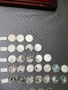 Zestaw 34 monet 10zł srebro 1995-2001  