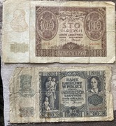 Banknoty z 1940 roku 100 zlotych, 20 zlotych