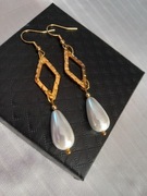 Kolczyki perły sztyfty naturalna perła złota stal