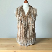 Kamizelka futro z królika brązowa S 36