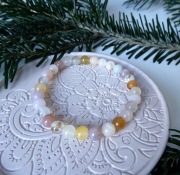 Bransoletka z kamieni Agat Karneol + Jadeit Rękodzieło