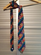 Givenchy Gentleman krawat w kwiaty kwiecisty vintage jedwab 0228