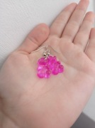 Kolczyki plastikowe żelki malinowe misie