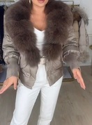 Kurtka puchowa Lis naturalny  lisy futro 