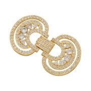 Zapięcie ozdobne z cyrkoniami, 27*47 mm., 1 szt.