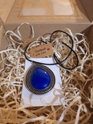 Naszyjnik stylowy,zawieszka granatowy wisior 