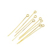 SZPILKI HACZYKI DO BIŻUTERII Pozłacane 18K, 0,6x60 mm, 10 szt.