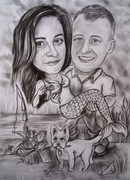 Karykatura, portret, prezent ,  a2  2  osoby 