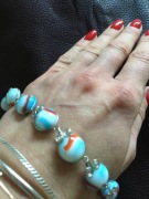 Piękna bransoletka ręcznie malowane szkło 