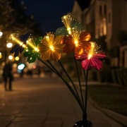 Lampka solarna ogrodowa wbijana kwiaty x 6 LED - białe ciepłe 