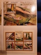 Komory 2009 Mi 2346-9 + bl 513  jaszczurka CIĘTY  zestaw idealny