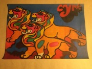 1970 Cyrk Trzy Lwy Plakat Tadeusz Jodłowski