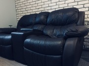 Sofa 2 osobowa, skóra+Eco, barek 