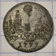 #2847 Niemcy Frankfurt 1 krajcar 1773 B.N. srebro rzadsza 