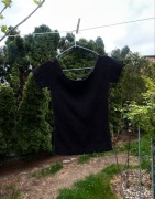 Top koszulka bluzka off-shoulders czarna black bawełna cotton Medicine S/36