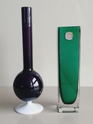 Dwa małe, szklane wazony