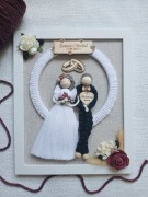 Pamiątka ślubna DUŻA ramka na ślub upominek makrama