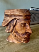 Drewniana rzeźba Mieszczanin Krakowski, tykwa, kubek do yerba MATE, matero