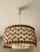 lampa sufitowa wisząca z rattanu lata 70 vintage