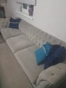 Sofa chesterfield szara