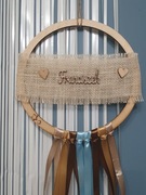 Łapacz snów z imieniem obręcz drewniana wstążki 