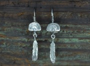 Kolczyki z piórami.Calkiwicie srebrne próba 925.