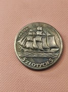 Stara Polska 2 złote 1936 , Żaglowiec, ,PRÓBA wykopki po zbieraczu 