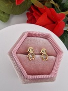 Śliczne kolczyki złote Stal chirurgiczna 316L 