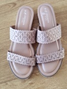 Nowe brązowe sandały klapki dwa paski Tu 39