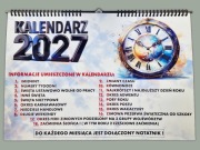 KALENDARZ ŚCIENNY 2027 42cm x 44,5cm PREZENT PLANER NOTATNIK błyszczący