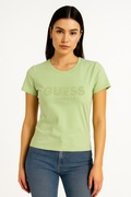 GUESS ECO – Damska T-shirt Pistacjowa z Logo GUESS Los Angeles M