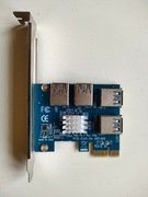 Adapter Riser PCI-E x1 to 4x USB 3.0 do koparki karta rozszerzeń do 4xRiser