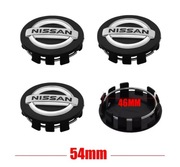 Dekielki Emblematy czarne  Nissan 54 mm Zestaw 4 szt